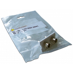 Modular insert with two BNC adapters for LAN-MB box, white